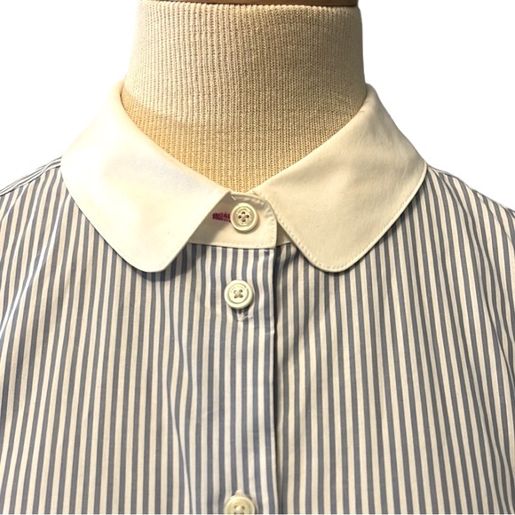 Kate Spade Striped Button Down Shirt, Blue/White, size 10 - Picture 12 of 14